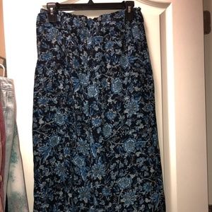 Blue and White Floral Palooza Pants